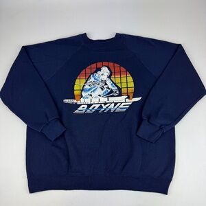 Vintage 1987 Boyne Mountain Mens Size XL Crewneck Sweatshirt Blue Skiing